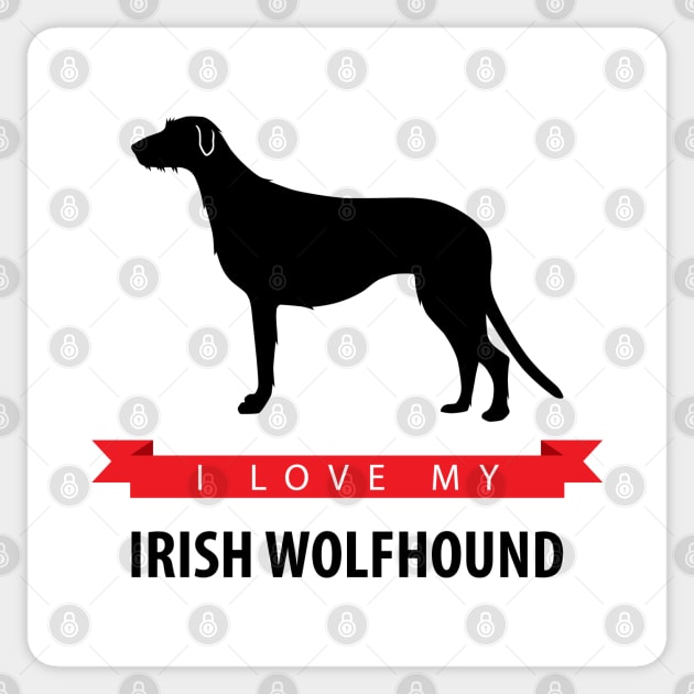 I Love My Irish Wolfhound Sticker by millersye
